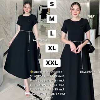 พร้อมส่ง S-2XL⚡️RM 9027 เดรสสีดำ เดรสสีขาว ตัวยาว49.5“ เนื้อ…
