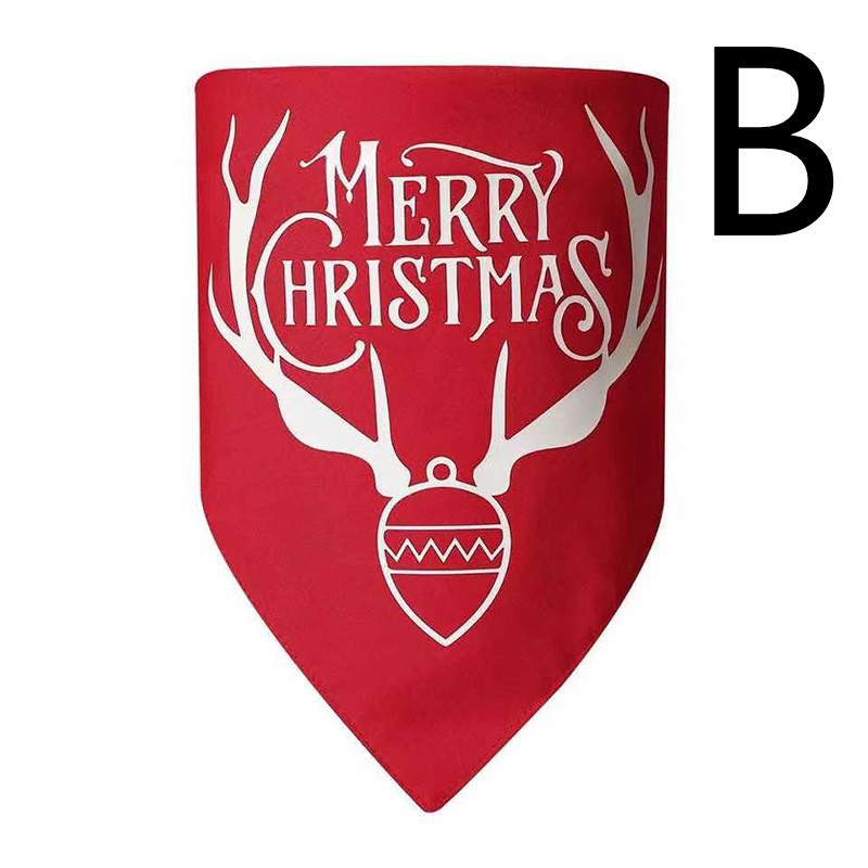 ผ้าโพกหัวคริสต์มาส Dog Triangle Bandana Double-layer Dog Bandana