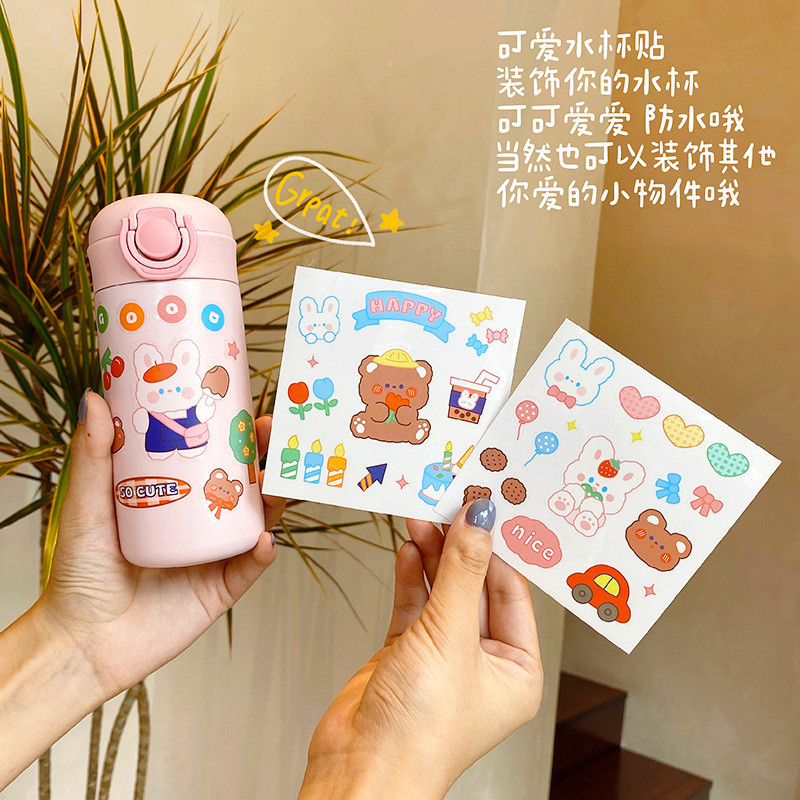日系PET手账贴纸 卡通少女心防水贴画手机装饰贴水杯贴纸Japanese PET hand account sticker cartoon girl heartceve54f1th20251219