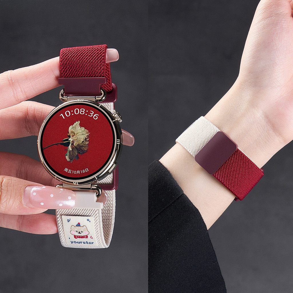 Y2k เกาหลีน่ารักแม่เหล็กสองสีสําหรับ Samsung Galaxy Watch 7 6 5 4 44 มม.40 มม./5 pro สมาร์ทนาฬิกาสาย