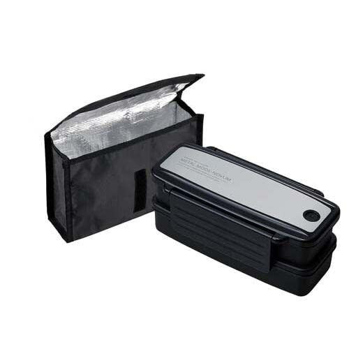 OSK กล่องอาหารกลางวันแบบสองชั้นพร้อมเคสเก็บความเย็น สีเงิน BLW-18HSE