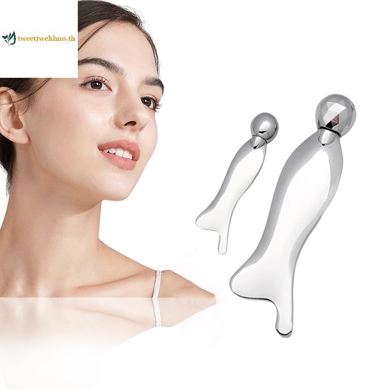 Tweetwehhno Roller Face Massager Fish-shape อลูมิเนียม Face Lift เครื่องมือ Firming Beauty นวด Body Anti-Aging Puffy Eyes ความงามเครื่อง TH
