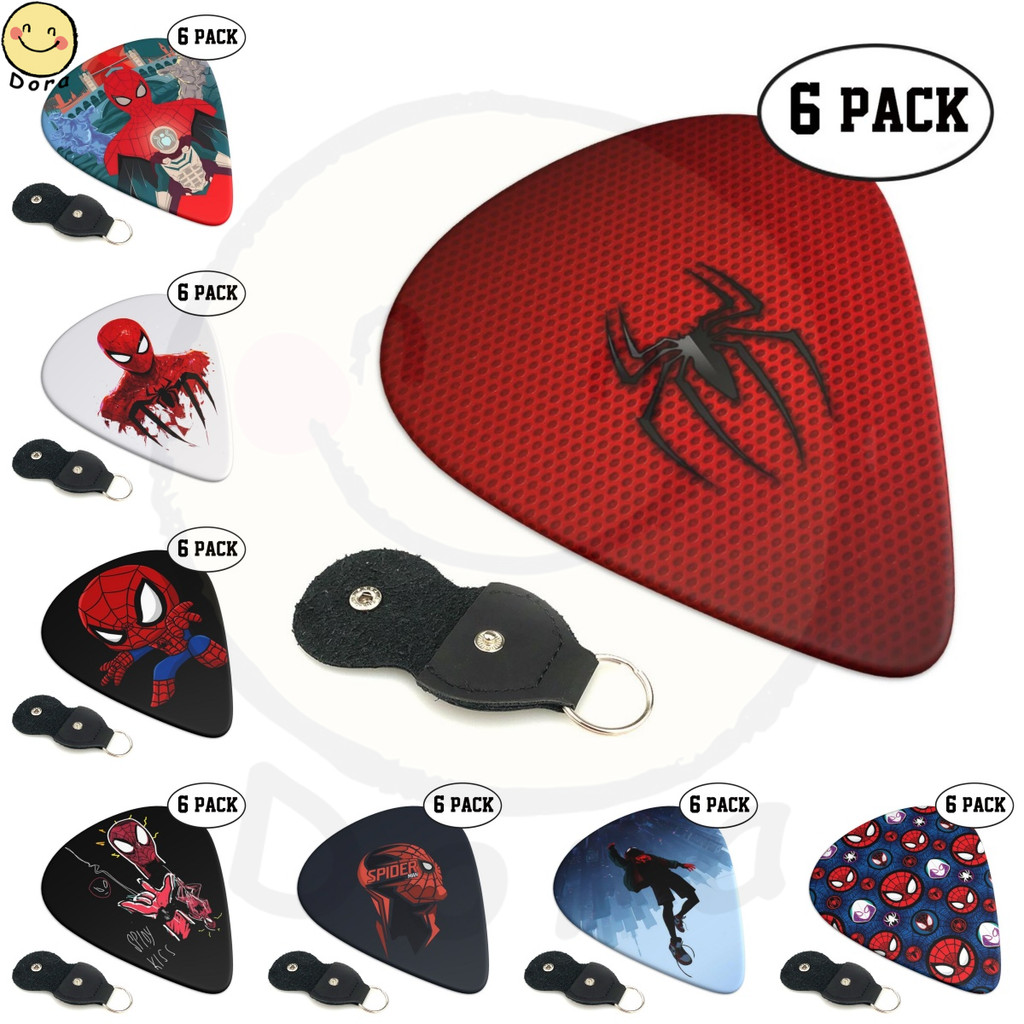ปิ๊กกีตาร์ Spidermans 6 แพ็ค 0.71 มม. ของขวัญไม่ซ้ําสําหรับเบสไฟฟ้าและอะคูสติก