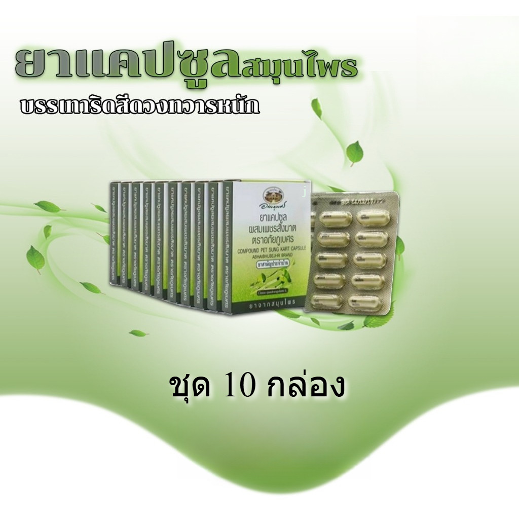 (ชุด SET 10 แผง) เพชรสังฆาต อภัยภูเบศร ขนาดบรรจุ 10 แคปซูล / 1 แผง exp:2027