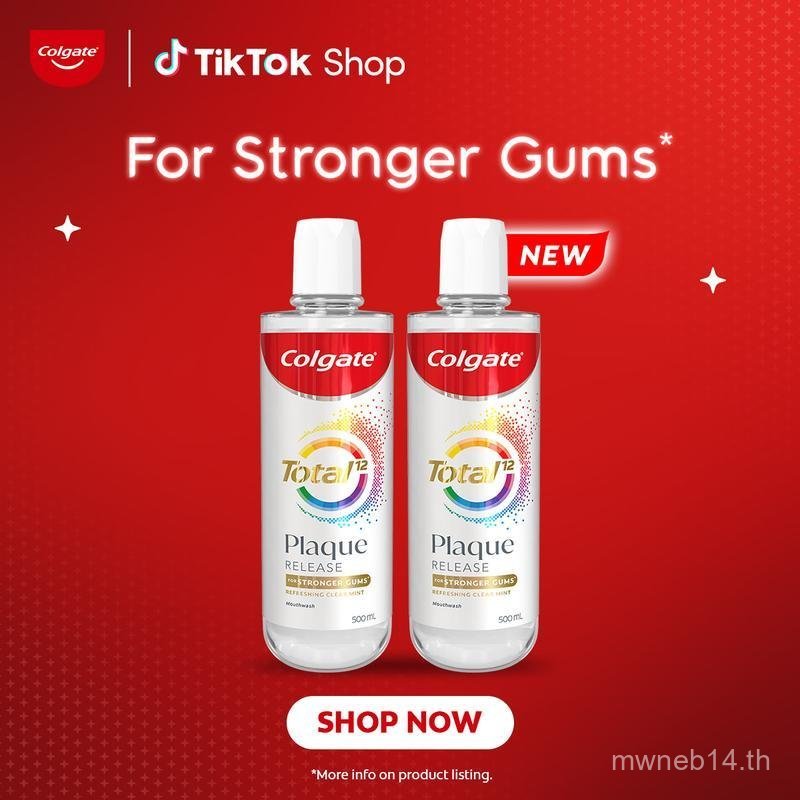COLGATE Total Plaque Release Clean Mint Mouthwash 500ml [มัด 2 ชิ้น]