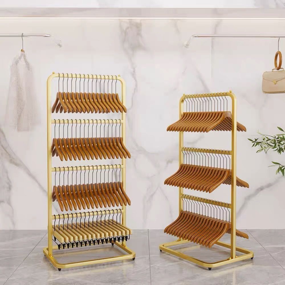 Clothing store hanger storage rack floor-to-ceiling movable storage hanger multi-layer space-saving 