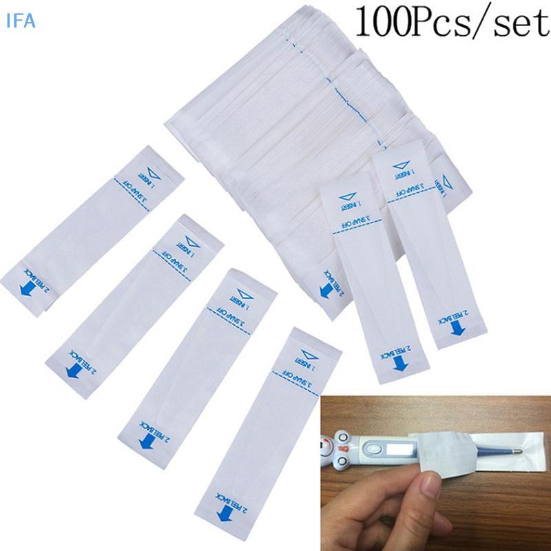 IFA 100 ชิ้น/เซ็ต Digital Temperature Probe Cover Disposable Protector ฝาครอบอิเล็กทรอนิกส์ดี