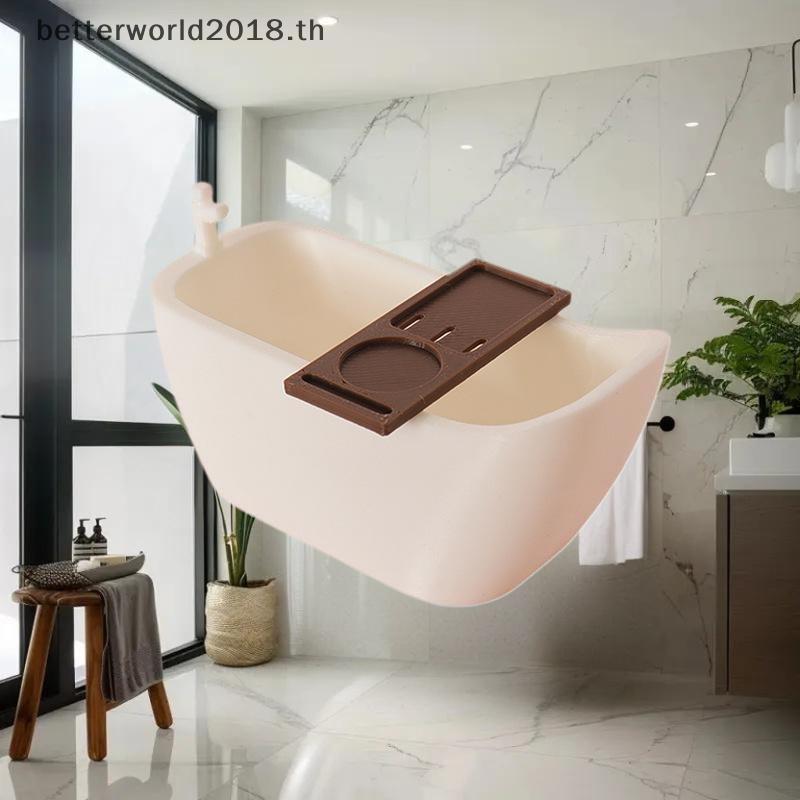 [bet] 1/12 Dollhouse Miniature จําลองอ่างอาบน้ําพร้อมถาดรุ่นตุ๊กตาห้องน้ําเฟอร์นิเจอร์ตกแต่งตุ๊กตาบ้