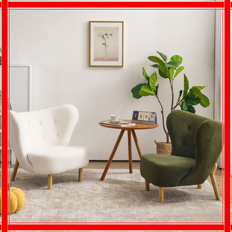 Wool plush white modern Korean sofa lazy sofa Nordic simple sofa circle chair sofa沙发