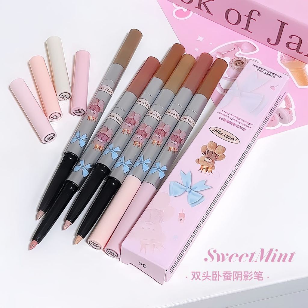 Sweetmint Double-Headed Lying Silkworm Shadow Pen Natural Brightening Non-Smudge Moms Lying Silkworm