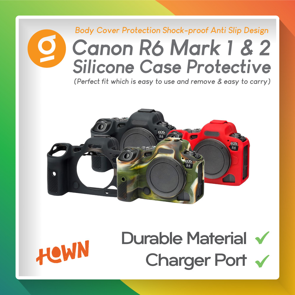 เคสซิลิโคนสําหรับ Canon EOS R6 R6ii Mark 1/2 ปลอกอ่อนยางซิลิโคนสําหรับกล้อง EOS R6 M i ii