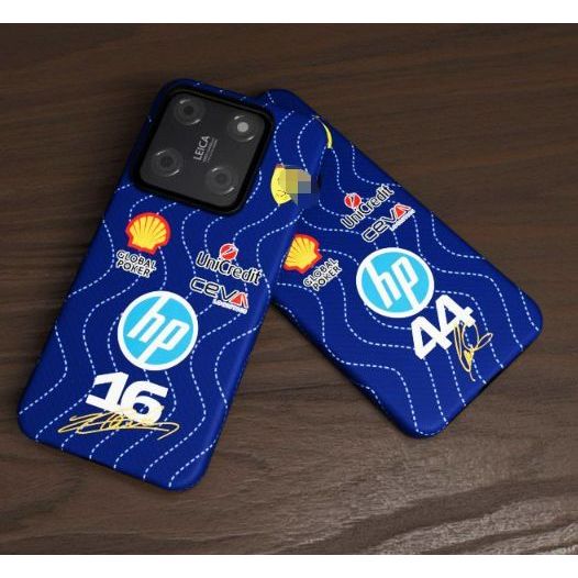 F1 Racing Style Blue Phone Case, Leclerc, 17air, 17promax, 15pro Phone Wear-Resistant Shock-Resistan