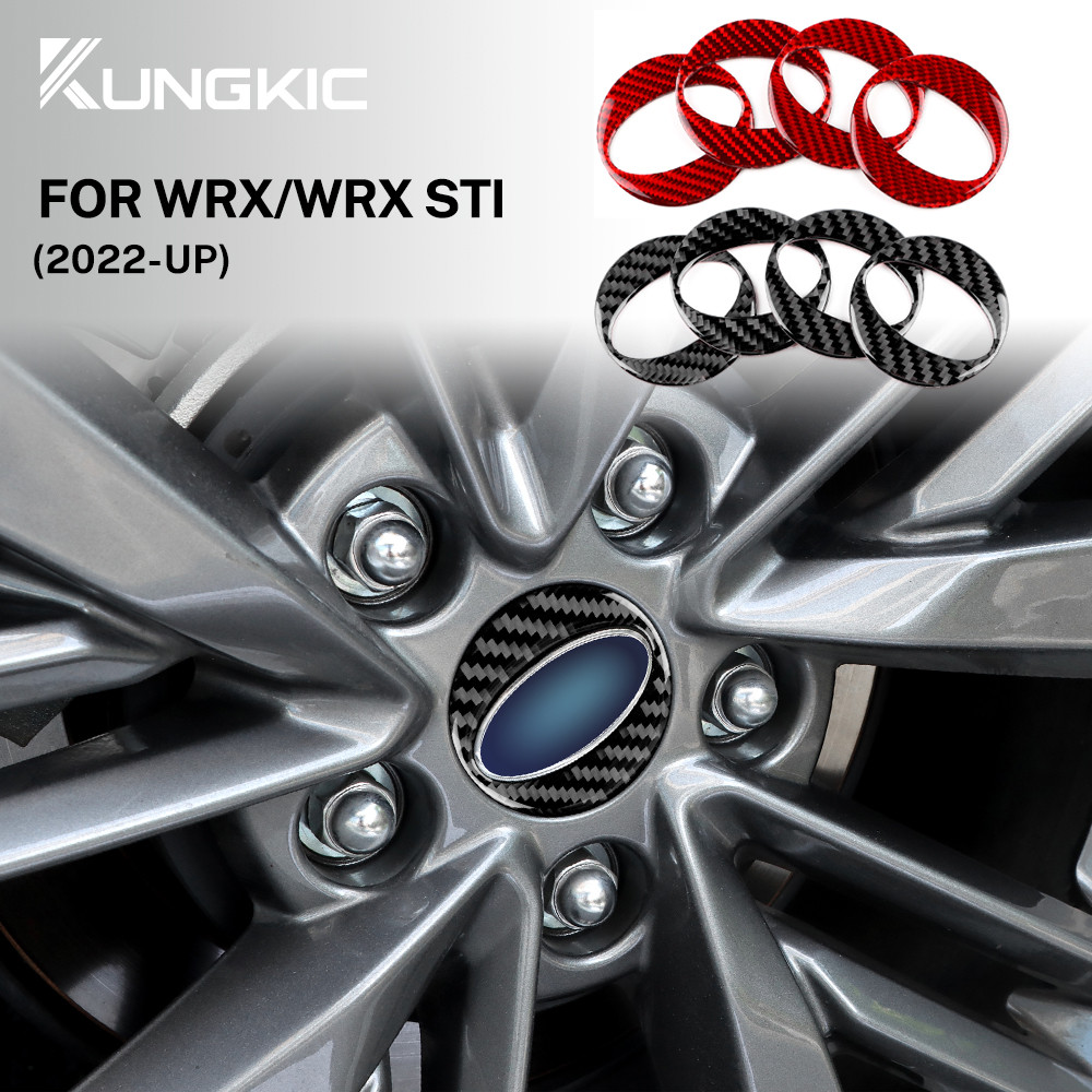 KUNGKIC สําหรับ Subaru WRX STI 2022-2025 ดุมล้อโลโก้สติกเกอร์คาร์บอนไฟเบอร์สติกเกอร์ตกแต่งอุปกรณ์ตกแ
