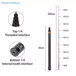 Adhyu 3M คาร์บอนไฟเบอร์ที่มองไม่เห็น Extended Edition Selfie Stick ปรับ Extension Pole สําหรับ Insta360 Panoramic กล้อง Action กล้อง TH