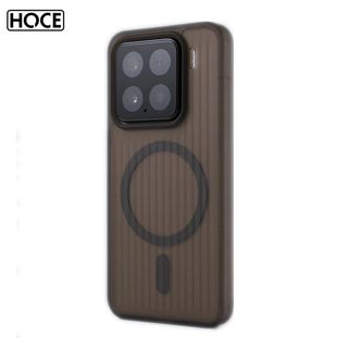 HOCE โปร่งแสง 3D Stripe เคสโทรศัพท์แม่เหล็กสําหรับ Xiaomi Mi 17 15 Pro Mi 14 Mi 13 Frosted Simple Matte ไร้สายชาร์จ Hard PC Cover