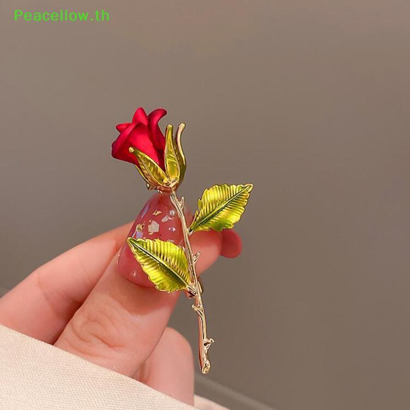 Peacellow Creative สวย Rose ดอกไม้เข็มกลัดคอลเลกชันสําหรับผู้หญิง Lady Elegant ดอกไม้ Pin ฤดูร้อนออกแบบของขวัญวันวาเลนไทน์ TH