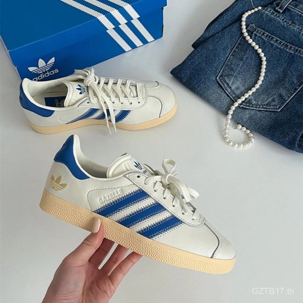 Hot Baking [Yalo Shop] A & d Gazelle Europe America Limited Cream White Blue Outer Stitching German 