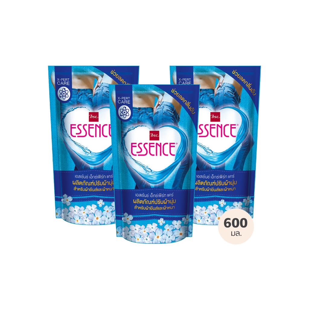 Essence ผลิตภัณฑ์ปรับผ้านุ่มเอสเซ้นซ์ ยีนส์ 600 มล. (1 ลัง บรรจุ 24 ชิ้น)