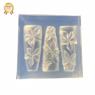 SuperNail แม่พิมพ์เล็บ 3D แกะสลักโค้ง Lily ดอกไม้โปร่งใสตกแต่งเล็บ DIY ซิลิโคนแม่แบบ Vary