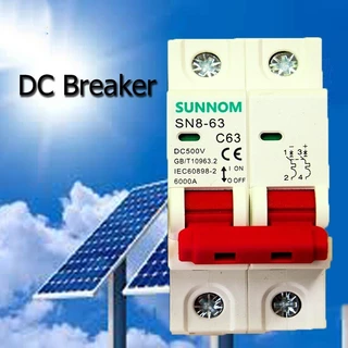 （2pcs）DC MCB 2P 500V 32A/63A + DC Surge Protector 40kA กันฟ้า สำหรับโซล่าเซลล์ ป้องกันไฟฟ้า เหมาะสำหรับบ้านและโรงงาน