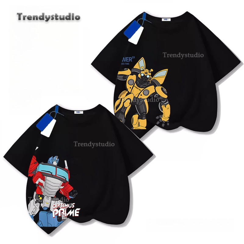 【COD】เสื้อผ้าเด็ก เสื้อยืด วันเด็ก cotton [ทรานส์ฟอร์เมอร์ส Optimus Prime&Bumblebee] ผ้าฝ้ายแท้ ตัดเย็บดี จัดส่งจากไทย