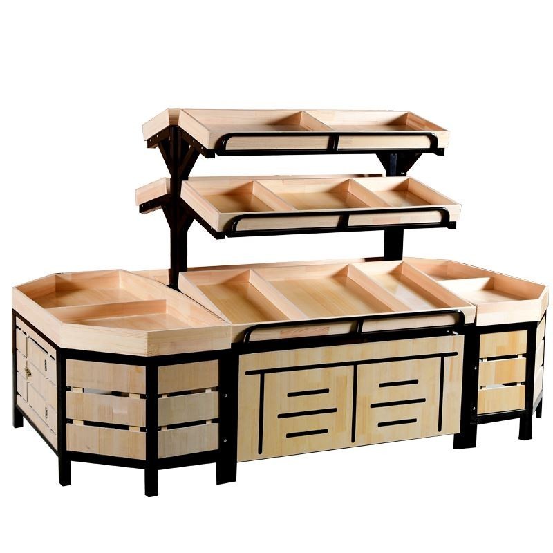 Fruit Shelf Supermarket Display Rack Multifunctional Fruit Shelf Shelf Vegetable Rack Steel Wood Rac