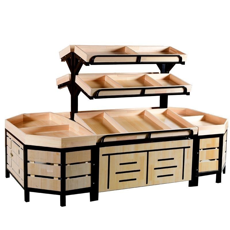 Fruit Shelf Supermarket Display Rack Multifunctional Fruit Shelf Shelf Vegetable Rack Steel Wood Rac