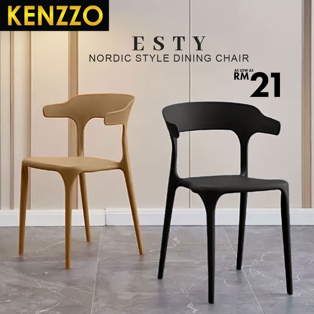 KENZZO : Plastic Chair kerusi meja makan Plastic Dining Chair Elegant Chair PP Material kerusi makan