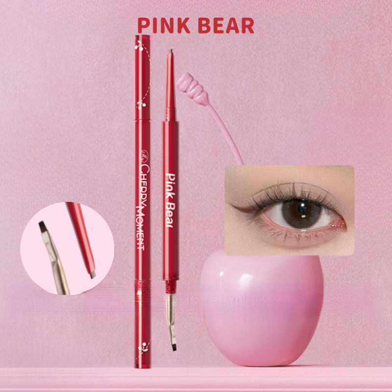 PINK BEAR Eyeliner Double Head Waterproof Sweatproof Natural Long Lasting Smudge-Proof Eyeliner Eye 