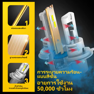 AUXITO 2PC ไฟหน้า M6 LED H4 100W 20000LM H4 9003 HB2 สว่างมาก Canbus Error พร้อมใช้งานทันที
