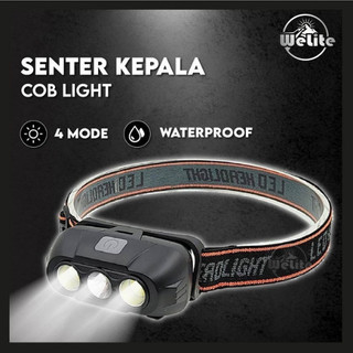 Senter Kepala Mini COB Cree Light Senter Cas Rechargeable Headlamp LED
