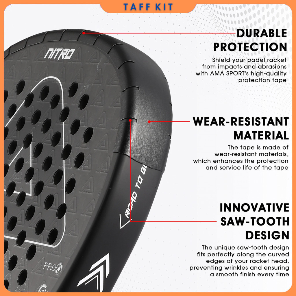 AMSport Protective Head Frame Racket Padel TPU Head Guard Tape - BTR42