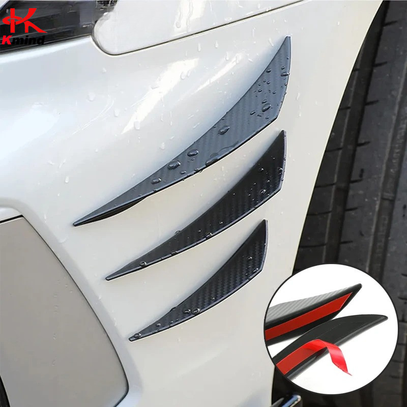 6pcs Universal ด้านหน้ากันชน Lip ตกแต่ง Diffuser Splitter Fins Body สปอยเลอร์ Canards Valence Chin รถปรับแต่ง Canard
