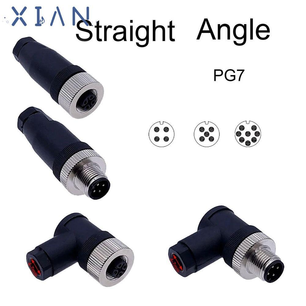 XIANEN M12 Sensor Connector, 4 5 8 Pin Connector M12 ปลั๊กการบิน, กันน้ํา M12 Sensor Cable Connector