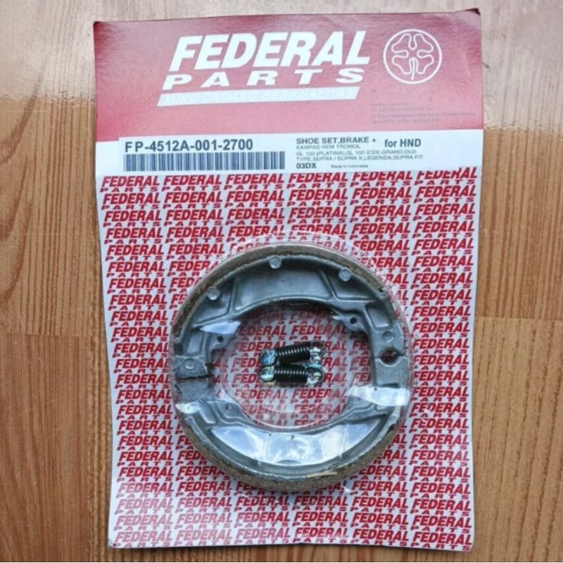ผ้าเบรค / ผ้าเบรคหลังดรัม FEDERAL Supra / Revo (FP-45120-001-2700)
