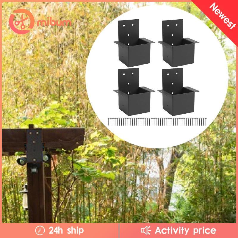 [Mibum] 4 ชิ้น Pergola Brackets 4"x4" (จริง 3.6"x3.6") โพสต์ด้านบน Rafter Bracket สําหรับ Cabin DIY 