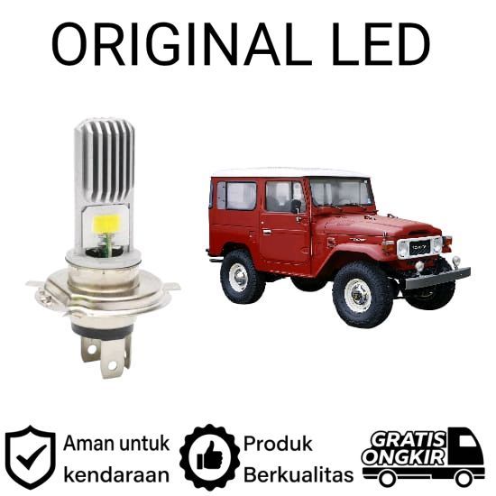 AM 2 ชิ้น H4 COB LED ไฟหน้าสําหรับ Toyota Land Cruiser 40