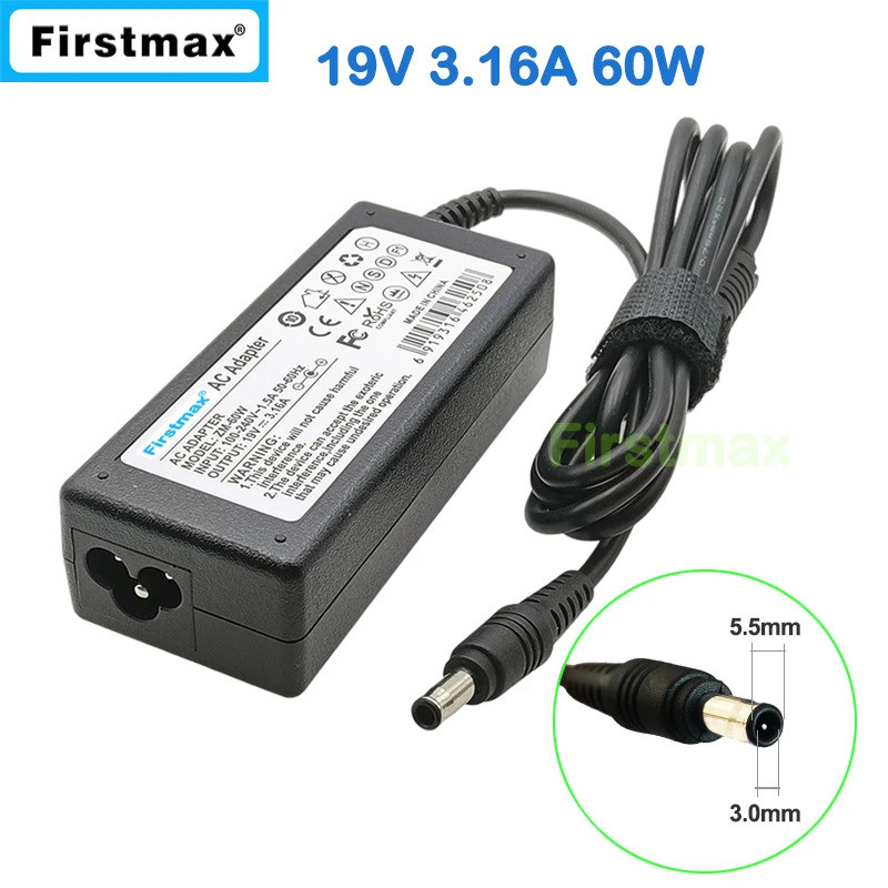 19V 3.16A 60W ac power adapter สําหรับ NP350E7C NP350V5C NP3530EC NP355E5C NP355E7C NP355V NP355V4 3