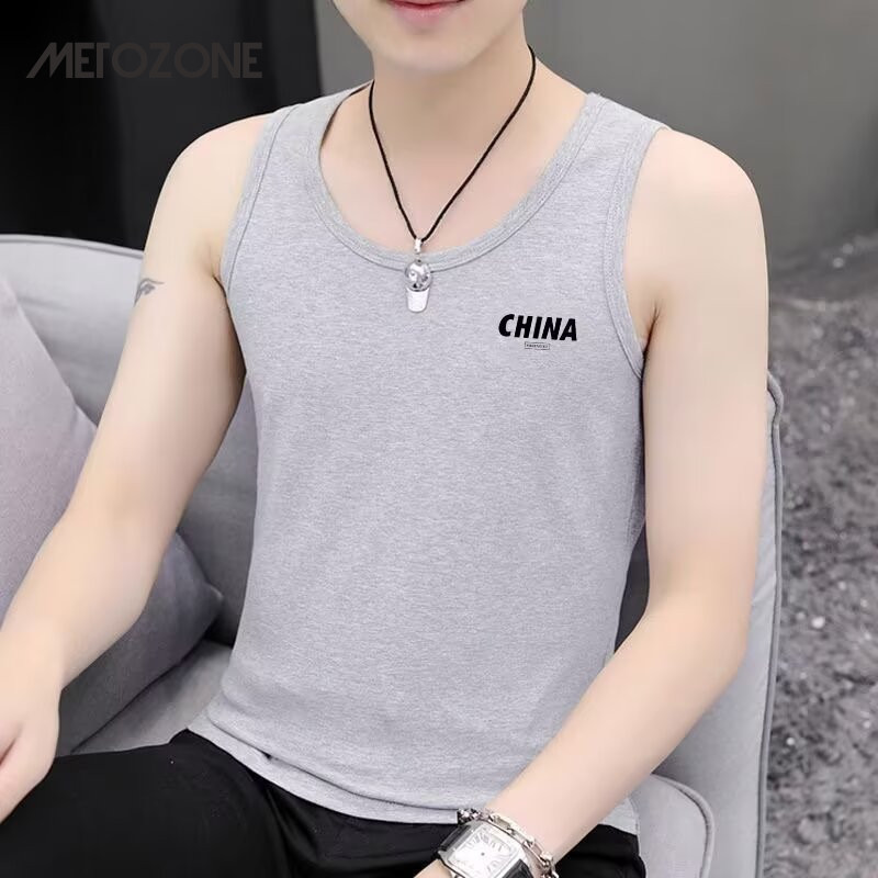 MeTozone เสื้อกั๊กผู้ชายแขนกุด ดีไซน์ลายฟิตเนส สวมใส่ง่าย อากาศถ่ายเทได้ดี เหมาะสำหรับฤดูร้อนและใส่เล่นๆ