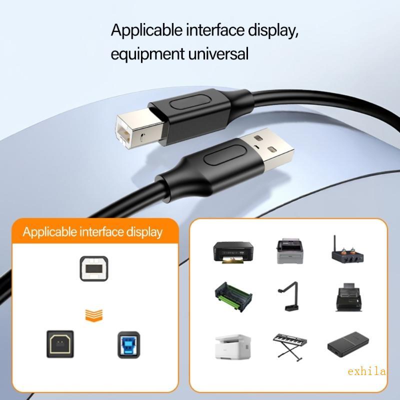 Exhila USB 2 0 Male to USB B TYPE B Male Cable Scanner Cord สําหรับเครื่องพิมพ์สแกนเนอร์