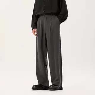 MNO.9 Pants X218 กางเกงสแล็ค ขายาว ขาปล่อย เอวสม็อค แฟชั่นชาย Man Clothing สีดำ เทา และกาแฟ
