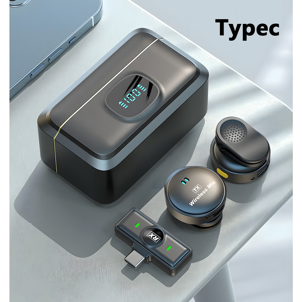 Q8 Dual Wireless Lavalier ️ Noise Cancelling for Clear Audio, ปุ่มคอ 164ft Range Lapel Mic, แบตเตอรี