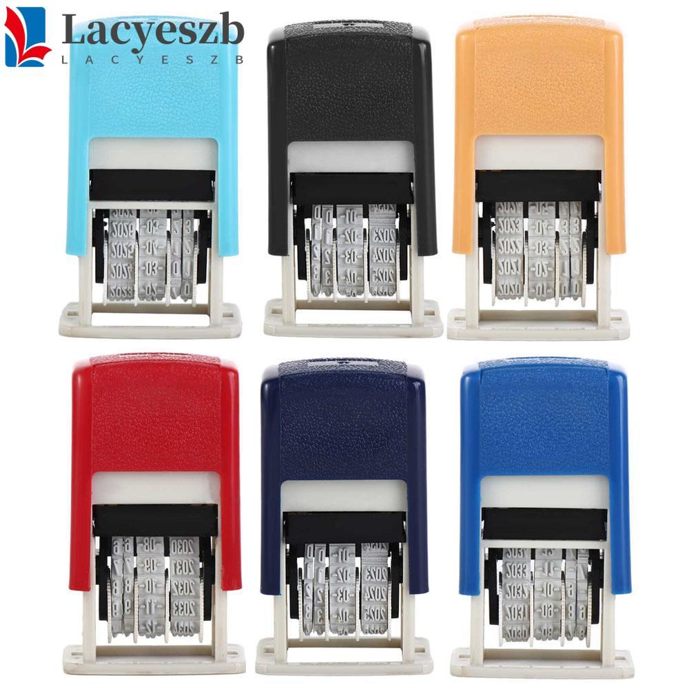 LACYESZB วันที่แสตมป์อุปกรณ์สํานักงานแบบปรับได้ Back to Ink DIY Stamp Self-Inking 4mm Handle Account