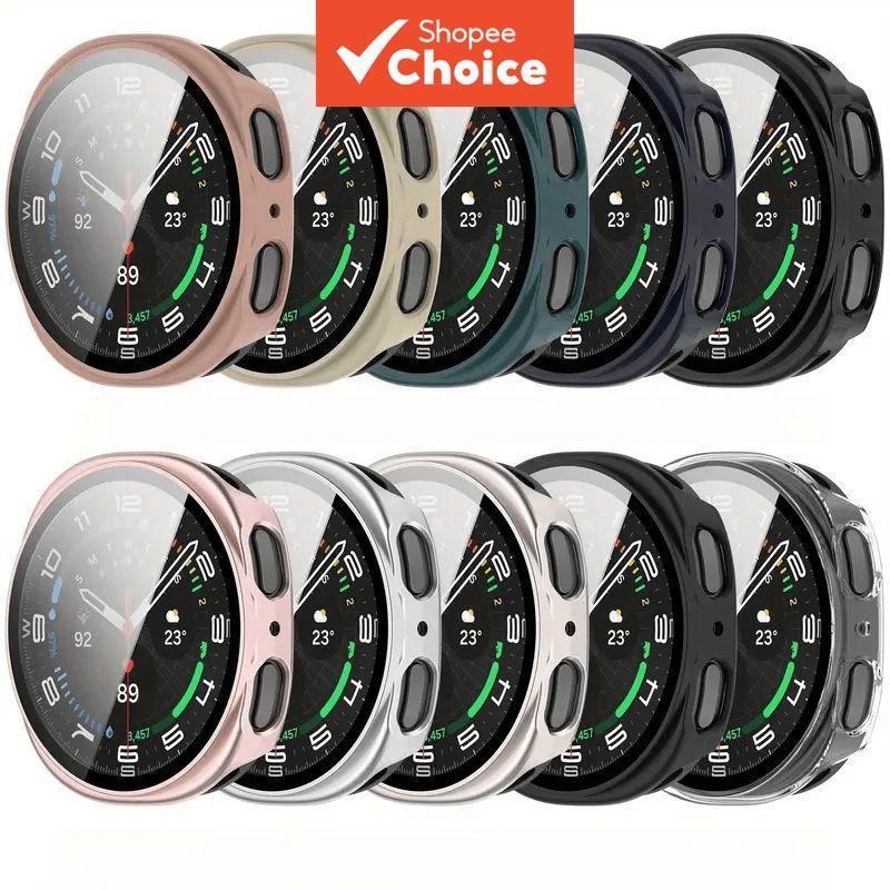 สําหรับ Samsung Galaxy Watch 8 เคสป้องกันพีซีโดยเฉพาะ + กระจกนิรภัย 3D สําหรับอุปกรณ์เสริมนาฬิกา 8, สองขนาด 44 มม./40 มม.วัสดุพีซีแข็งและฟิล์มกันรอยกระจกนิรภัย