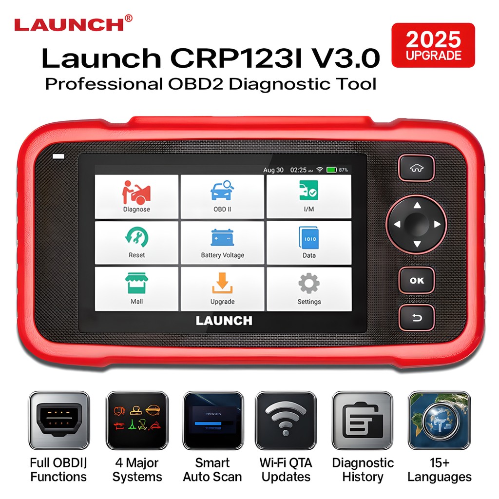 LAUNCH CRP123I V3.0 OBD2 เครื่องสแกนเนอร์ 4 ระบบ เครื่องมือวินิจฉัย ABS SRS เครื่องอ่านรหัสเครื่องยน