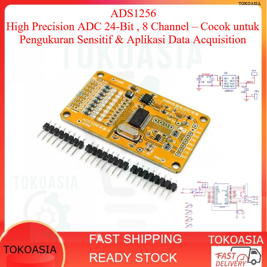 ADS1256 24 บิต ADC 8-Channel High-Precision ADC Data Acquisition Module 24bit