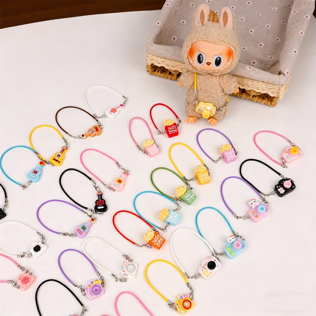 บ้านตุ๊กตาบ้านตุ๊กตามินิจี้รุ่นการ์ตูนกล้องขนาดเล็กอุปกรณ์เชือกแขวนคอตุ๊กตาอุปกรณ์เสริม