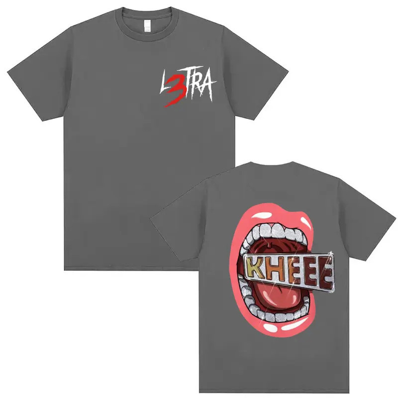 เสื้อยืดอัลบั้มเพลง L3TRA ของนักร้อง Luar La L เสื้อผ้าผู้ชายผู้หญิง แฟชั่นฮิปฮอป เสื้อยืดคอกลมแขนสั