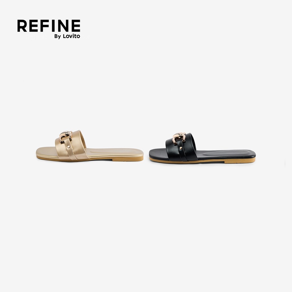 (Refine by Lovito) รองเท้าแตะผู้หญิงแบบลําลอง สวยหรู แบบเรียบ LR28E013 ราคา ถูกที่สุด ดีลบีเคเค แกลเลอรีภาพที่ 7