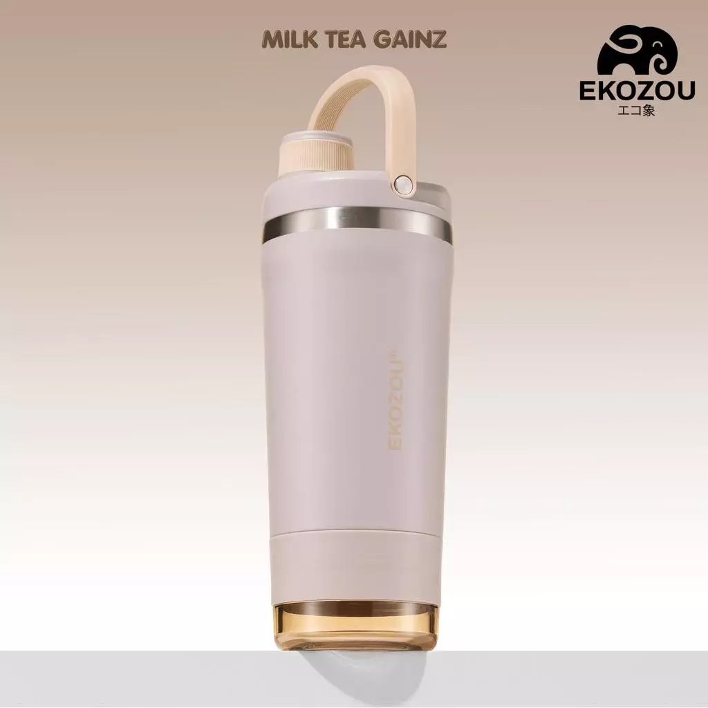 EKOZOU แก้วเชคสแตนเลส 304 ขนาด 720 ML พร้อมช่องใส่ผงโปรตีน thumbnail 8